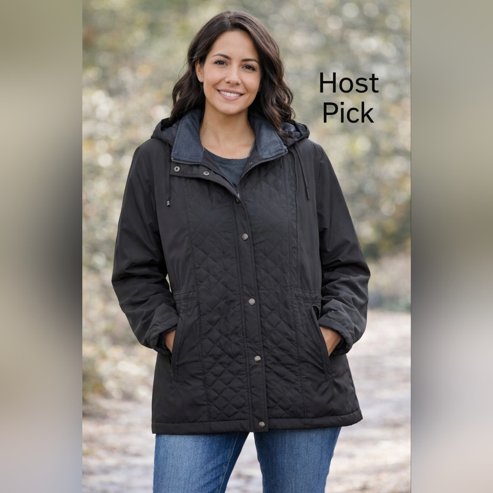 Liz Claiborne Black Quilted Jacket – Size XL